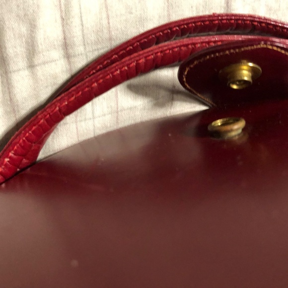 Vintage Brand Theodor California Cute Leather cylinder "can" Red Handbag Purse. - Picture 3 of 6